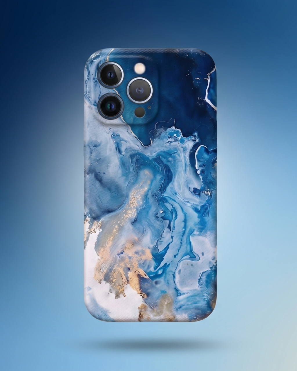 Azure Marble Golden Mist Alora Case | Funda iPhone de Silicona Antigolpes