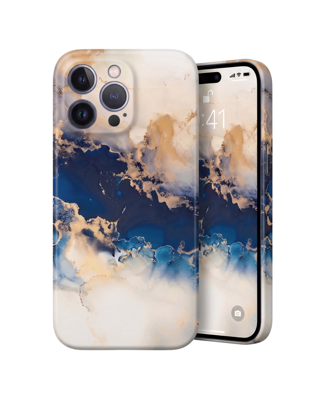 Azure Marble Ivory Blue Alora Case | Funda iPhone de Silicona Antigolpes