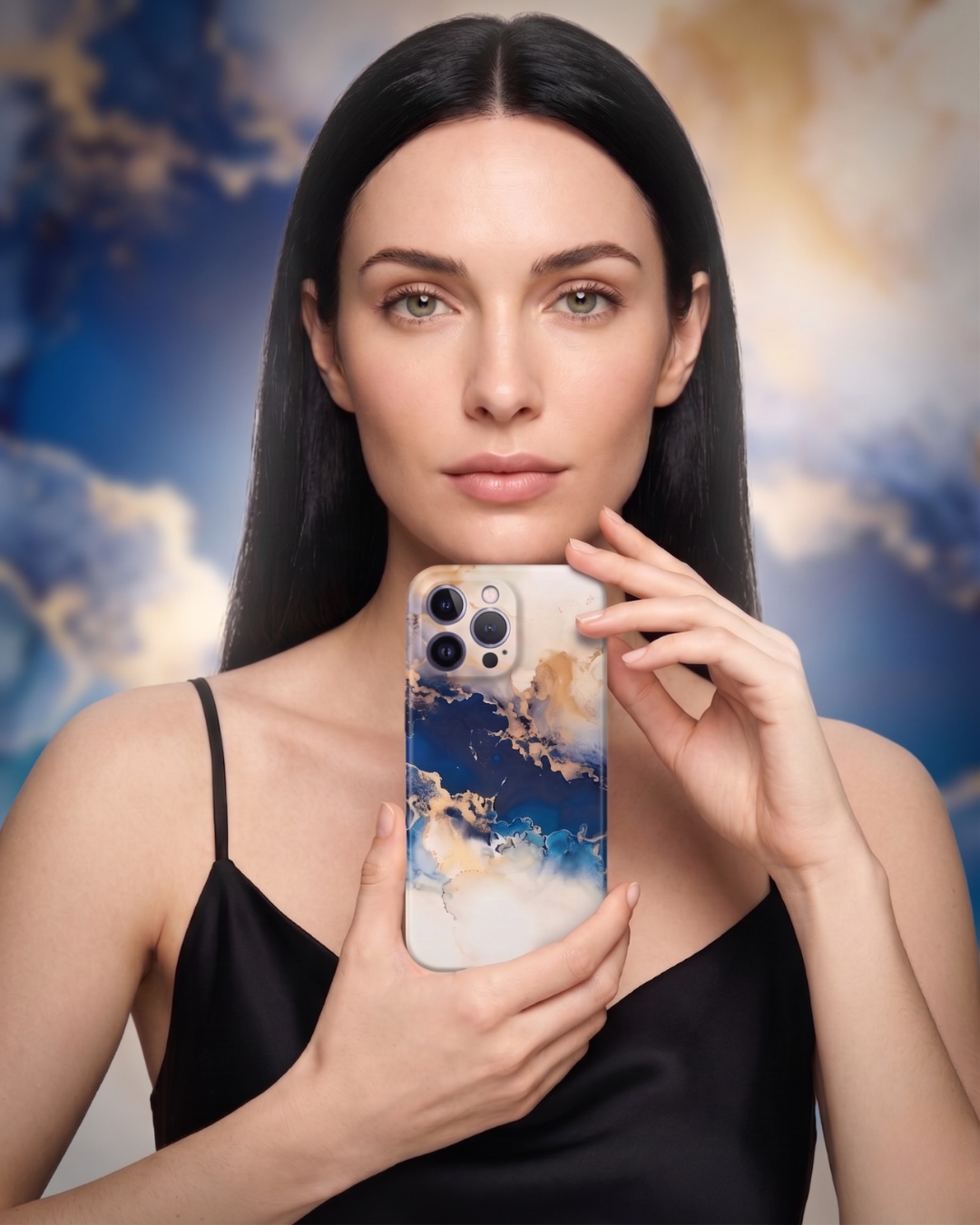 Azure Marble Ivory Blue Alora Case | Funda iPhone