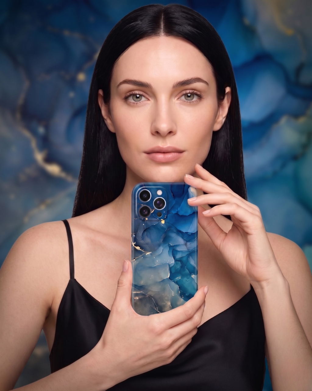 Azure Marble Midnight Vein Alora Case | Funda iPhone
